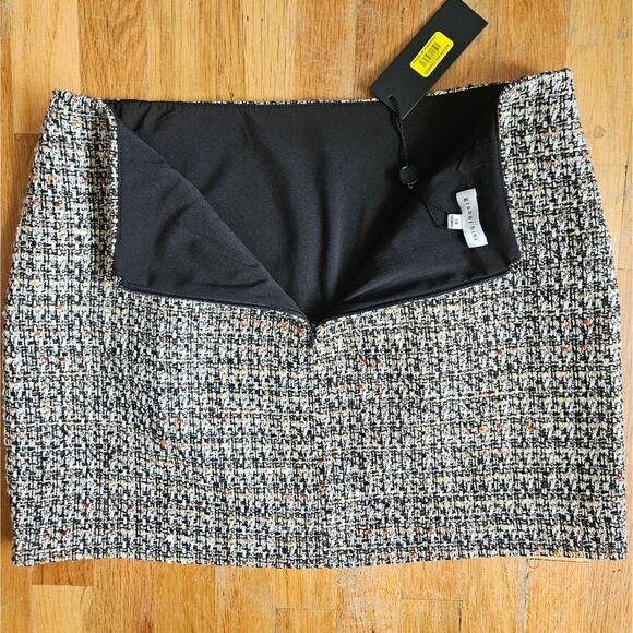 Gianni Bini Skirt Size 10 Brown Plaid Tweed Mini Preppy Y2K Classic Fall NWT - Picture 7 of 13